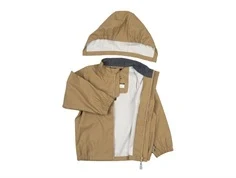 Mikk-Line regnjakke i kelp med aftagelig hætte og fleecefoer